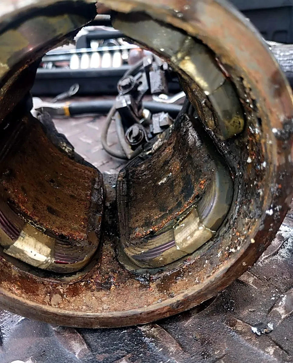 Armadura de motor eléctrico con desgaste por quemadura
